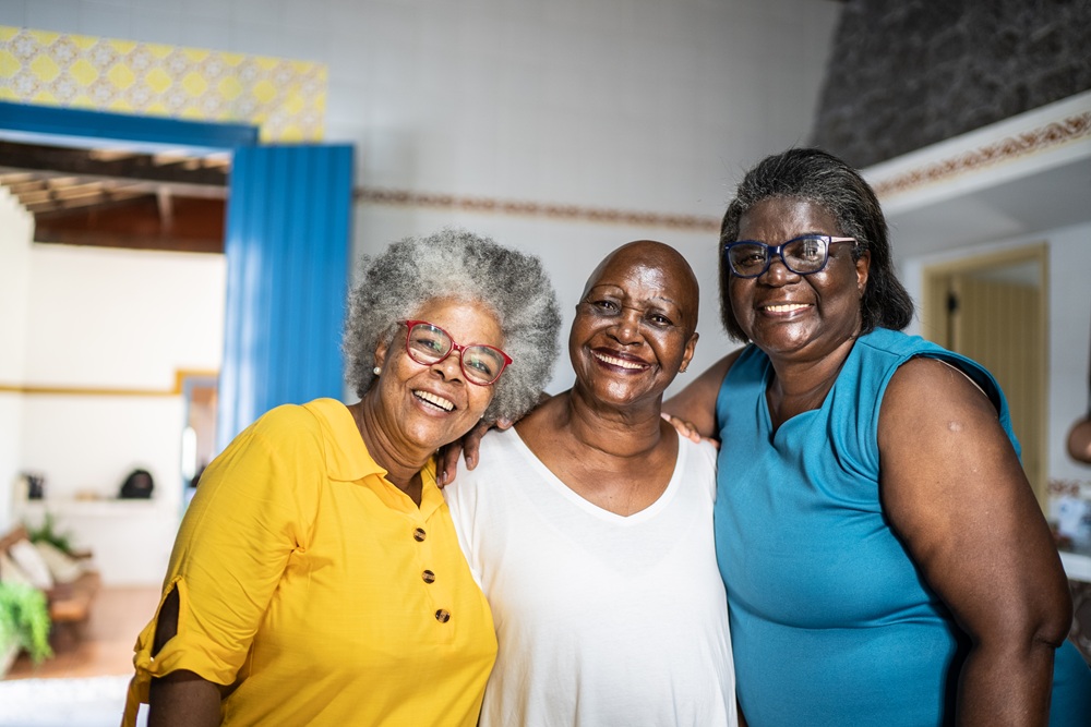 Happy elders posing for picture together