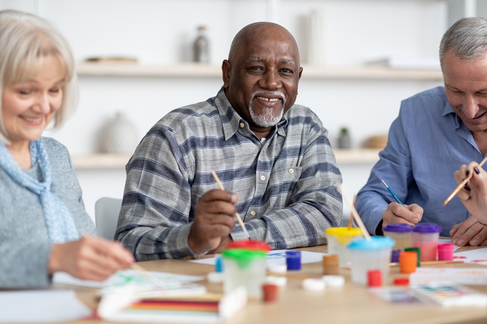 Elders engaging in art and craft activities